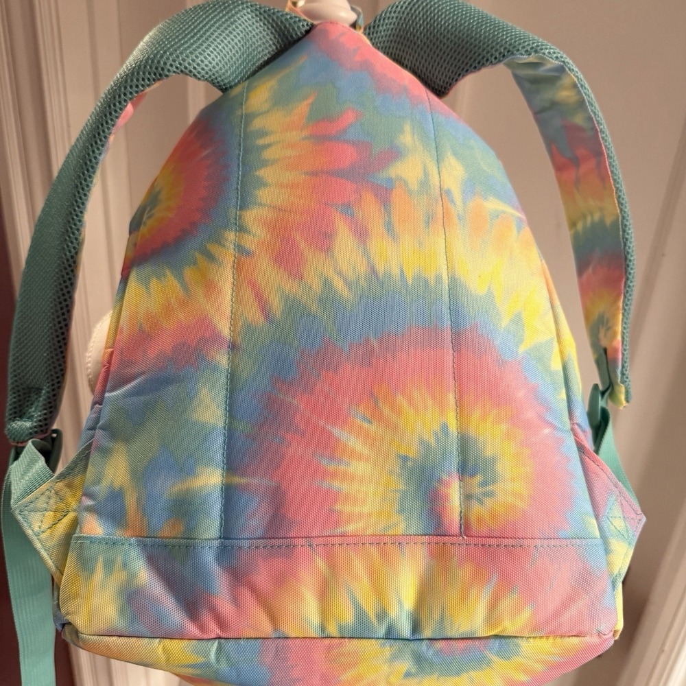 Rainbow Tye Dye Back Pack Adjustable Straps Laptop Pocket Inside - Picture 7 of 9